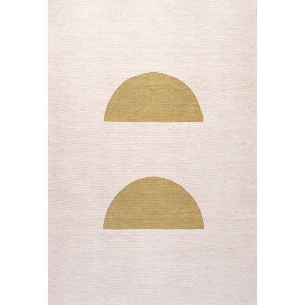 Scandinavian Minimalist Ivory Geometric 4' x 6' Washable Area Rug
