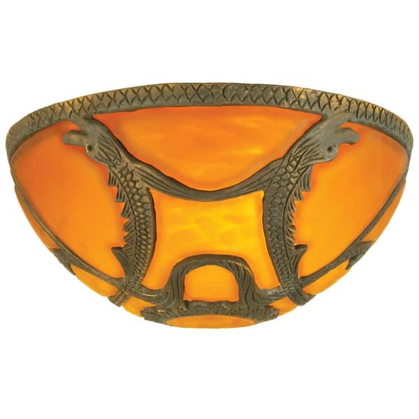 Castle 4 in Amber Colorful Glass Dome Universal Shade with no fitter