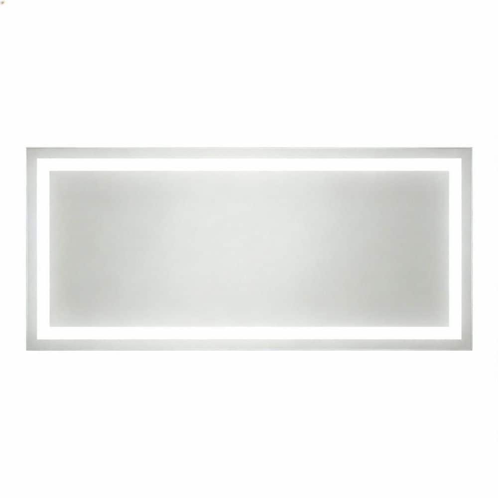 60 in. W x 28 in. H Rectangular Frameless LED Dimmable Anti-Fog Smart Wall Mount Bathroom Vanity Mirror in White price history on PriceWatchPro