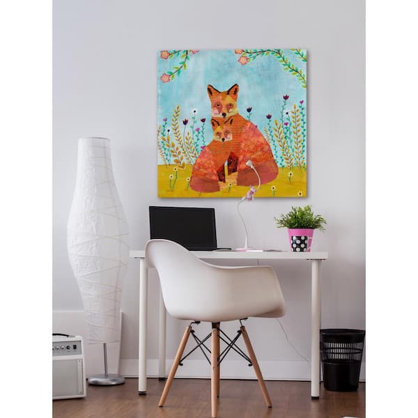 Unbranded 18 in. H x 18 in. W "Autumn Foxes" by Sascalia Printed Canvas Wall Art