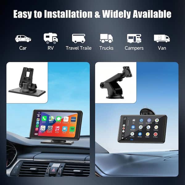 Lukyamzn 7 in. HD Portable Car Stereo Touchscreen with Apple