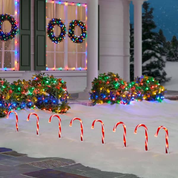 16.5 in. Candy Cane LED Pathway Lights (8-Pack)
