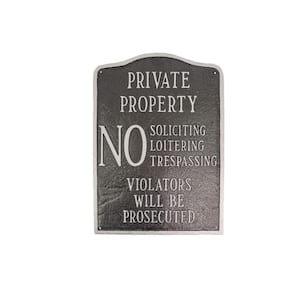 Private Property No Sign Arch Large Statement Plaque - Swedish Iron