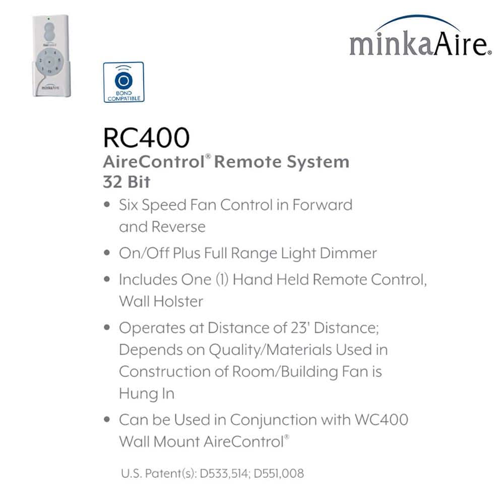 White 6-Speed Hand-Held Remote Control for Ceiling Fans