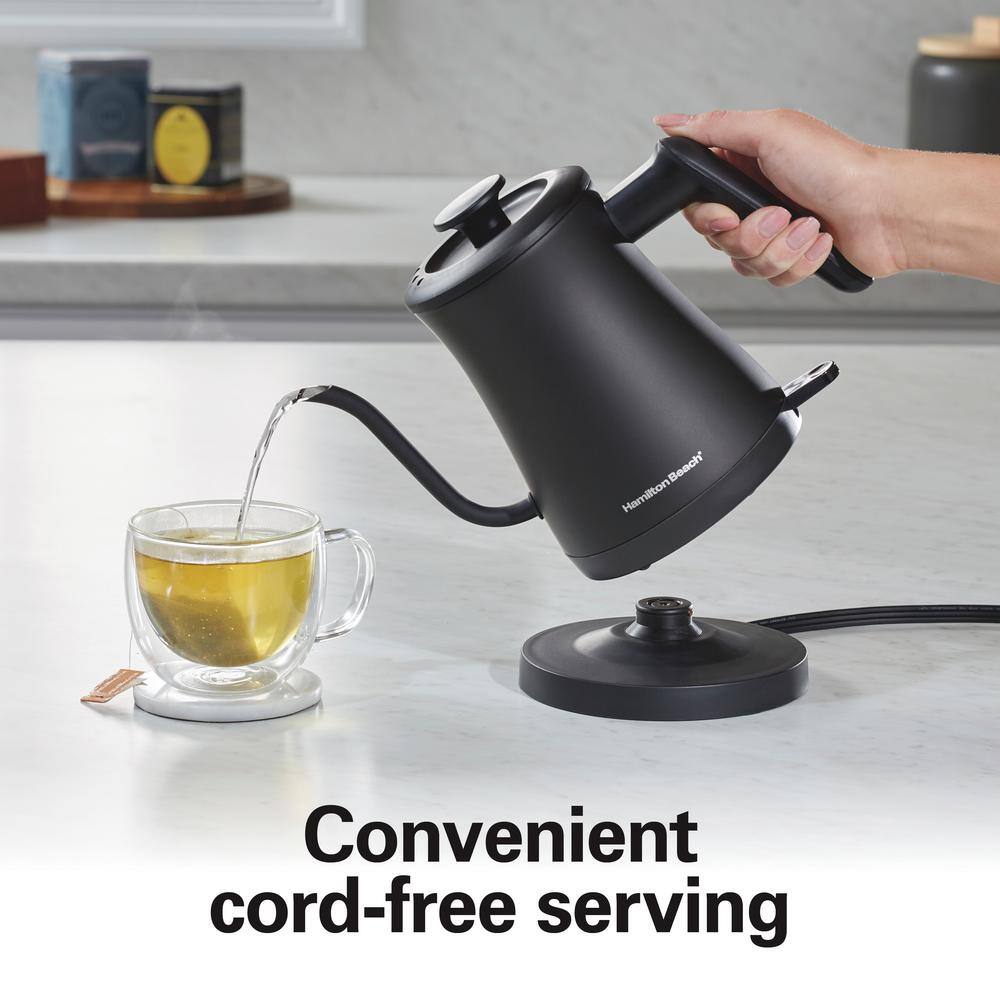 Hamilton Beach Black Stainless Steel Gooseneck Electric Kettle