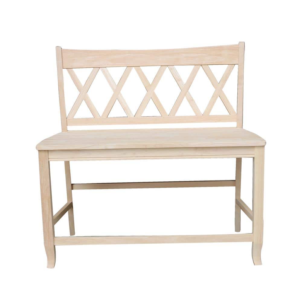 Natural Solid Wood Double X-Back Armless Bench