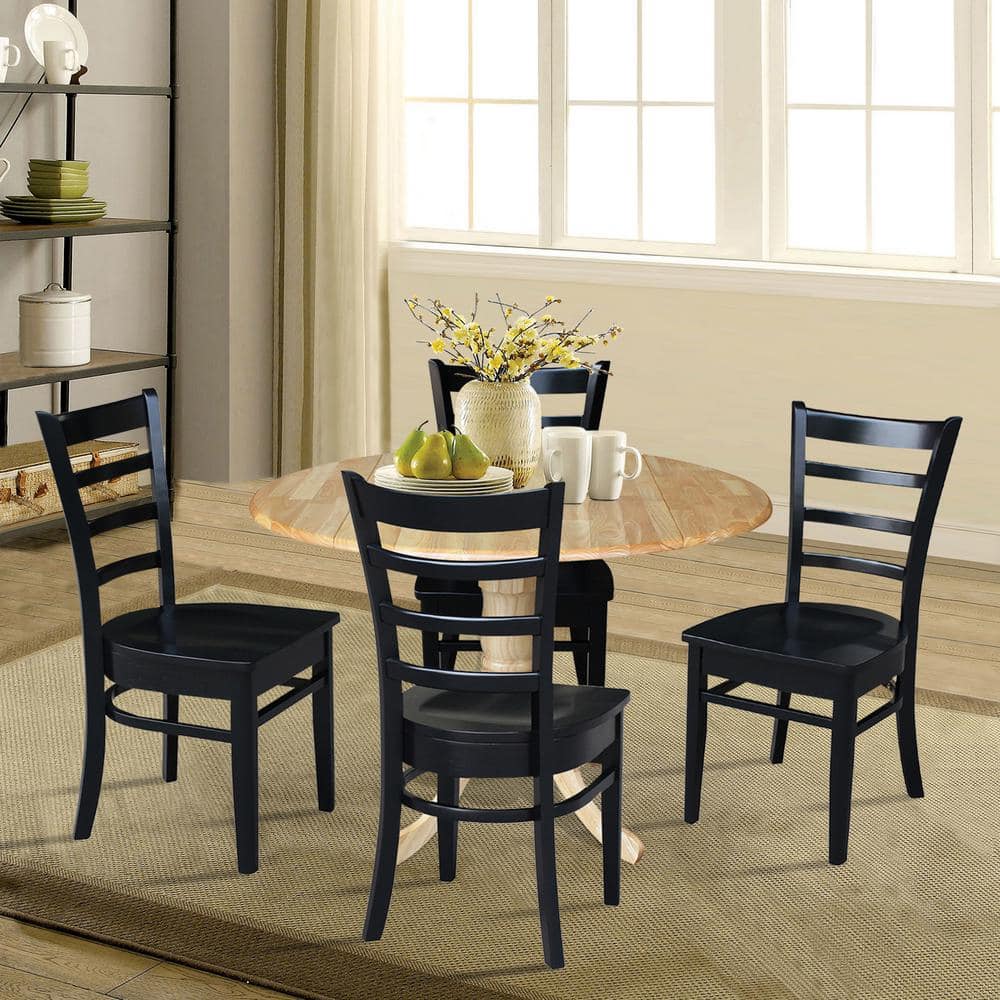 Classic Versatile Dual Drop Leaf Dining Set with Ladder Back Chairs