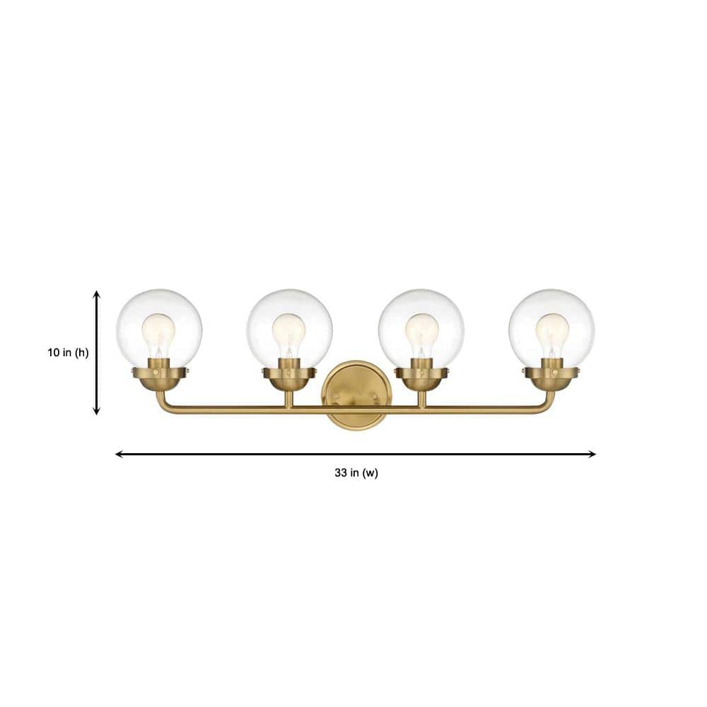 Knoll Vintage Warmth 33" Outdoor Bath Bar in Brushed Gold and Bronze