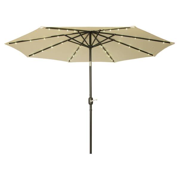 Deluxe Solar Powered LED Lighted Patio Umbrella By Trademark Innovations 9' 