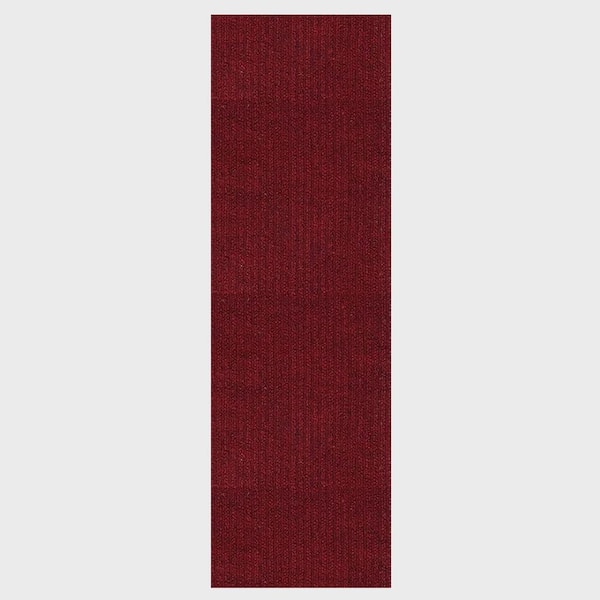 Heavy Duty Solid Red 31 in. W x 5 ft. L Indoor/Outdoor Runner Rug/Stair Runner 13 sq. ft.