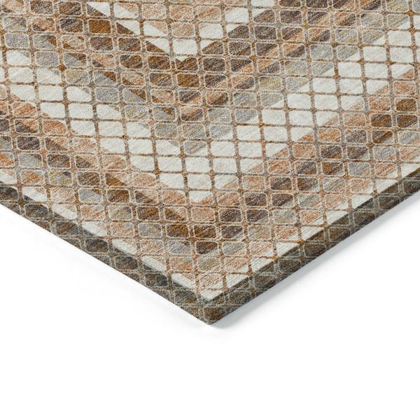 Chantille Machine Washable Indoor/Outdoor Abstract ACN2011 Chocolate 8 ft. x 10 ft. Area Rug