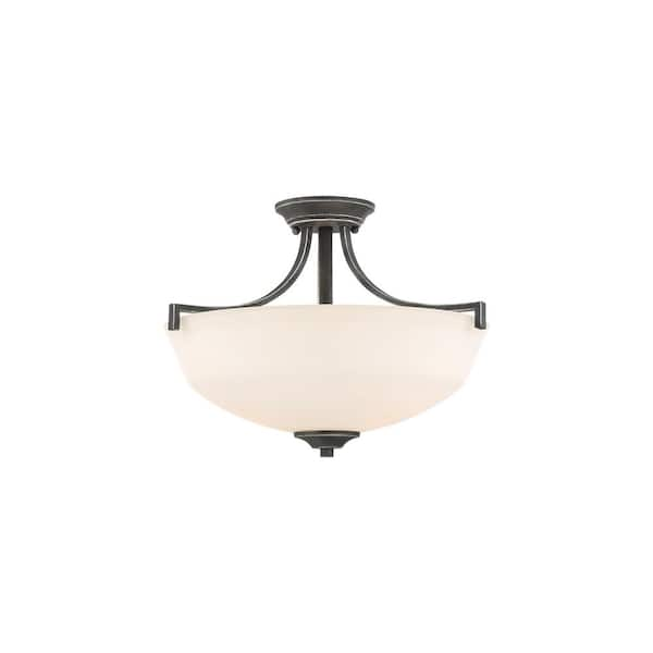 Filament Design 2-Light Iron Black Semi-Flush Mount