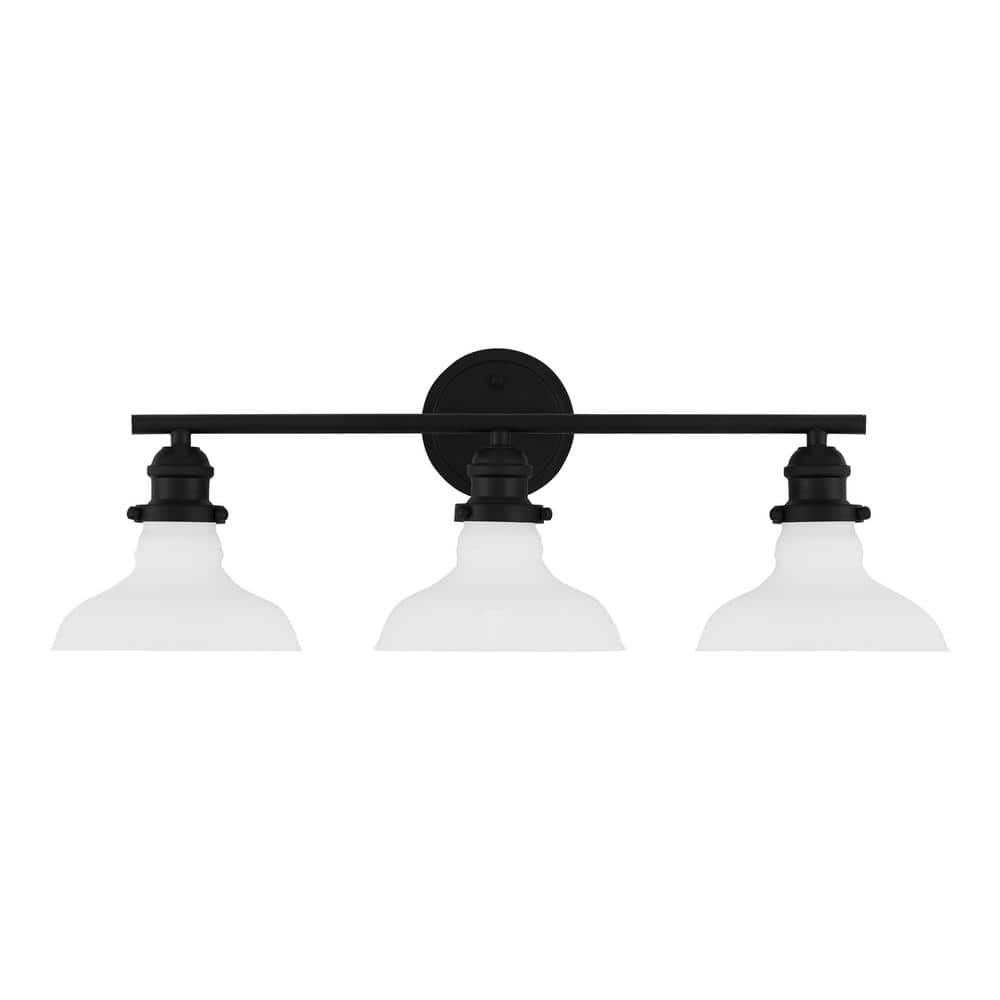 Rockwood 24 in. 3-Light Black Bathroom Vanity Light