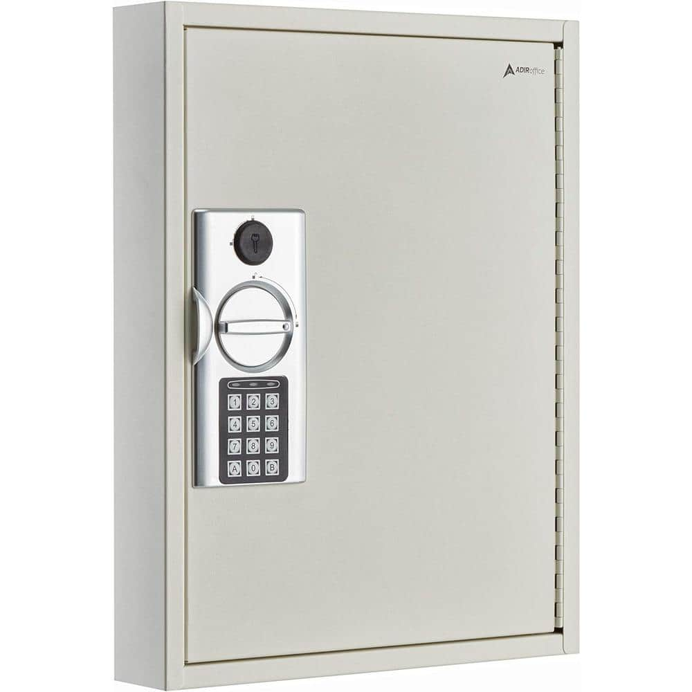 Adiroffice 60 Key Steel Wall Mount Digital Lock Key Cabinet  White