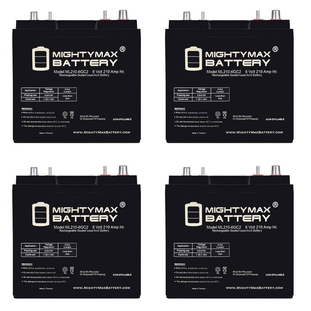 6-Volt 210Ah AGM Rechargeable Battery Deep Cycle Replacement for Household Use Floor Scrubber BCI Group GC2 4-Pack price history on PriceWatchPro
