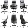 Allwex OL Dark Gray Suede Fabric Ergonomic Swivel Office Chair Task Chair  with Recliner High Back Lumbar Support KL700 - The Home Depot