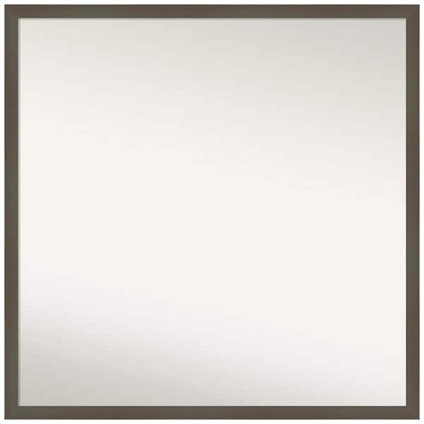 Amanti Art Svelte Clay Grey 27.5 in. W x 27.5 in. H Square Non-Beveled Wood Framed Wall Mirror in Gray