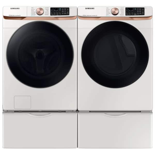 Samsung 5 cu. ft. Extra Large Capacity Smart Front Load Washer in Ivory White with Super Speed Wash and Steam WF50BG8300AE The Home Depot
