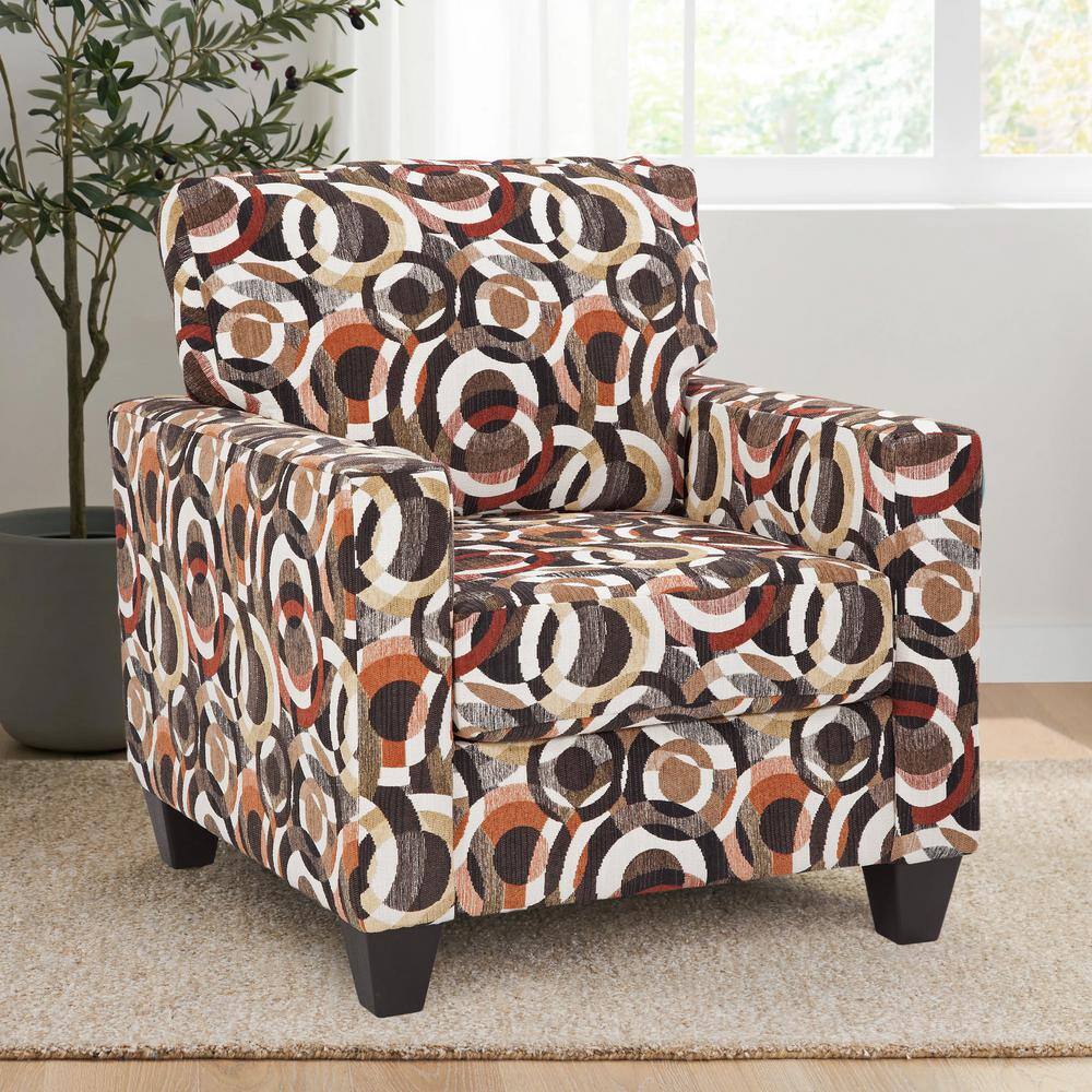 Urban Loft Multicolor Circle Pattern Upholstered Accent Chair