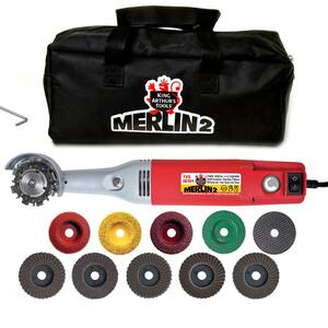 1 Amp 2 in. Corded Mini Angle Grinder Merlin2 Premium Carving Set