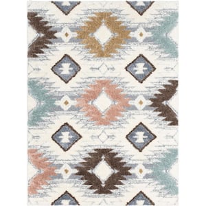 Delia Ares Moroccan Shag Ivory 3 ft. 11 in. x 5 ft. 3 in. Area Rug