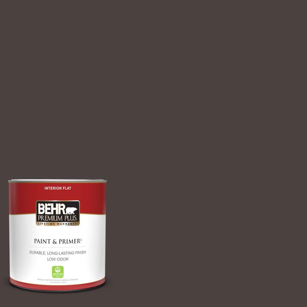 BEHR PREMIUM PLUS 1 qt. PPU520 Sweet Molasses Flat Low Odor Interior Paint & Primer 130004