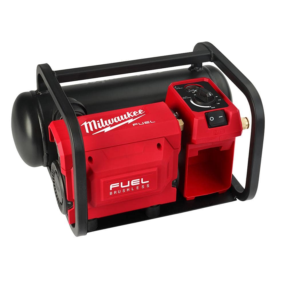 Milwaukee M18 FUEL 18-Volt Lithium-Ion Cordless 2 Gal. Compact Electric Quiet Air Compressor (Tool-Only) w/Clear Safety Glasses