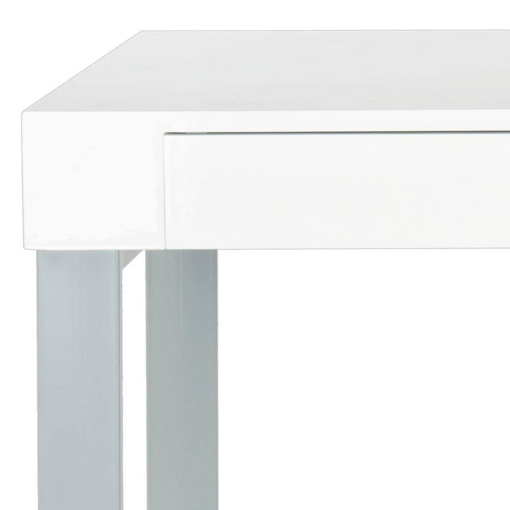 Barton 47'' White and Gray Transitional Home Office Desk with Drawers