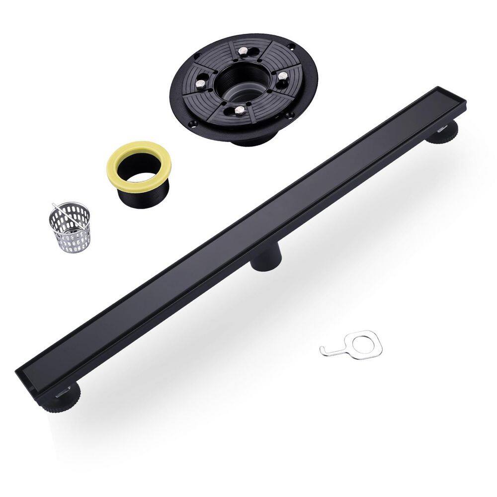 32 in. Stainless Steel Tangular Linear Shower Drain with Tile-in Cover in Matte Black price history on PriceWatchPro