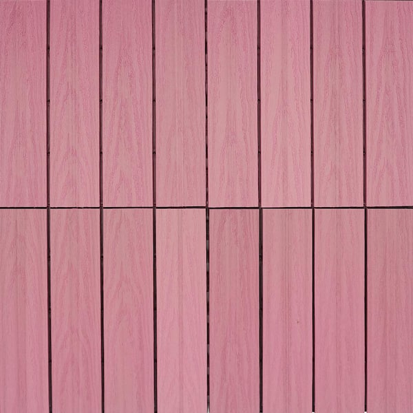 NewTechWood UltraShield Naturale 1 ft. x 1 ft. Quick Deck Outdoor Composite Deck Tile Sample in Seoul Pink