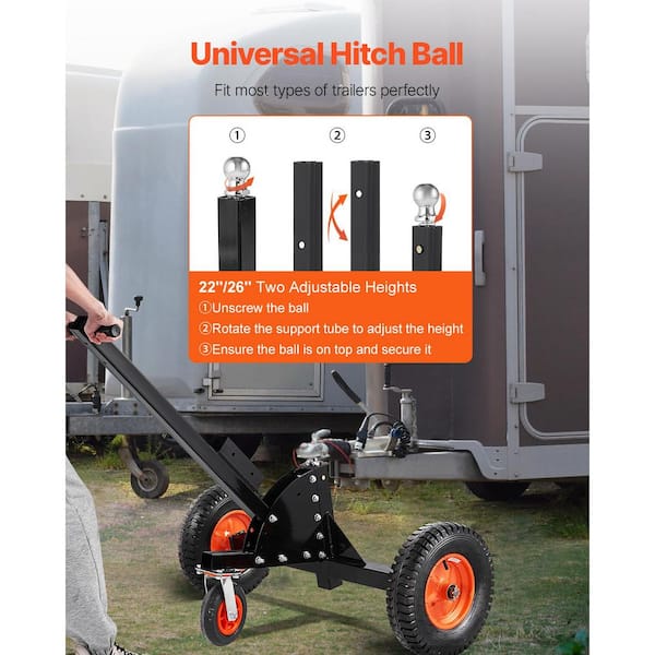 VEVOR Trailer Dolly, 1500 lbs. Tongue Weight Capacity, 2 in VEVOR Trailer Dolly, 1500 lbs. Tongue Weight Capacity, 2 in
