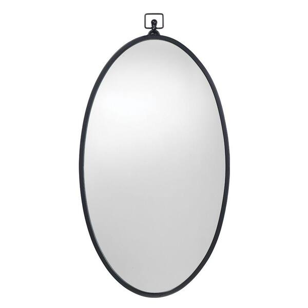 Benjara 2 in. W x 34.25 in. H Metal Frame Black Wall Mirror