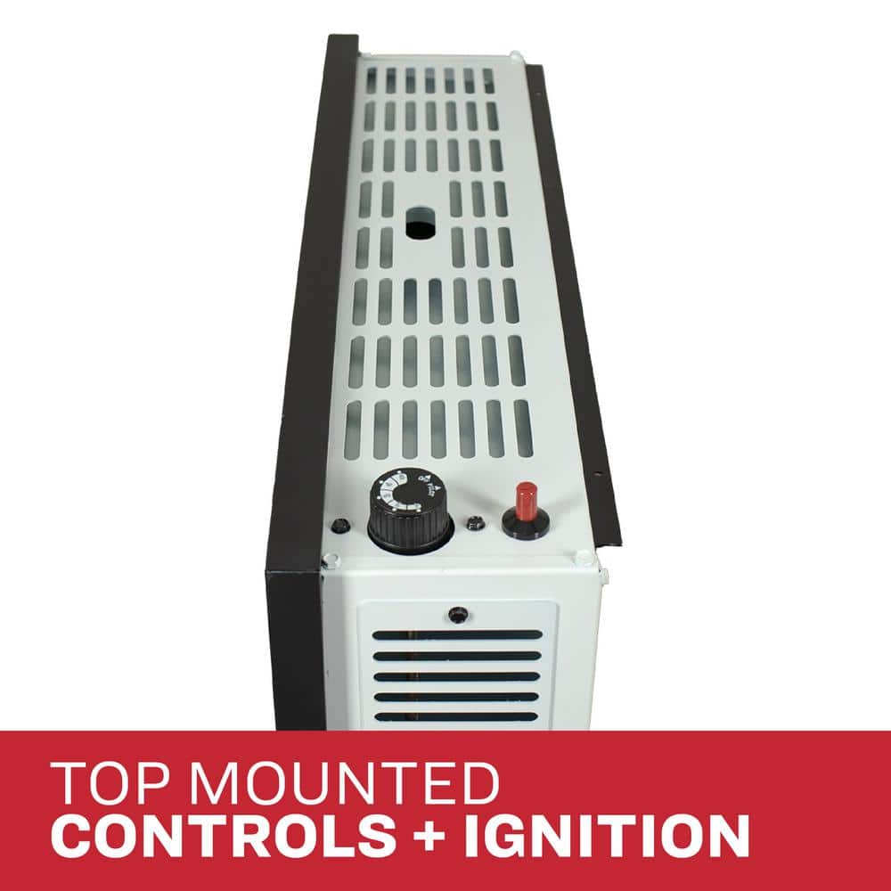 Ashley 17,000 BTU Black and White Stainless Steel Wall Heater