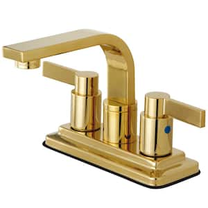 NuvoFusion 4 in. Centerset Double Handle Bathroom Faucet in Polished Brass