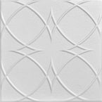Circles and Stars 1.6 ft. x 1.6 ft. Glue Up Foam Ceiling Tile in Plain White (21.6 sq. ft./case)