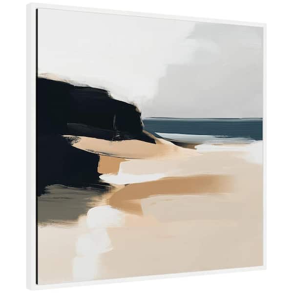 Kate and Laurel Sylvie Coastal Sand Modern Abstract Landscape I by the Creative Bunch Studio Framed Art Print 30 in. x 30 in.