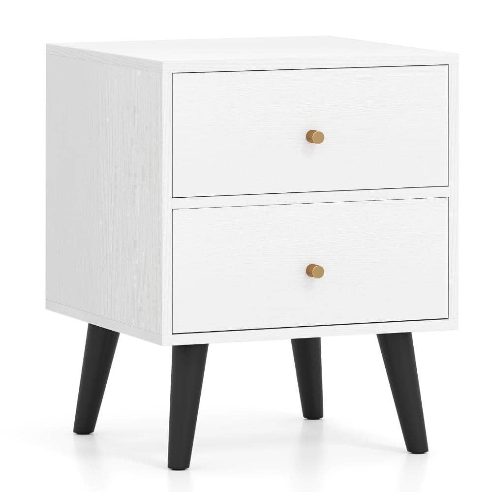 Mid Century Nightstand with 2 Drawers Gold Knobs Raised Legs 15.5 in W x 15.5 in D x 19.5 in H price history on PriceWatchPro