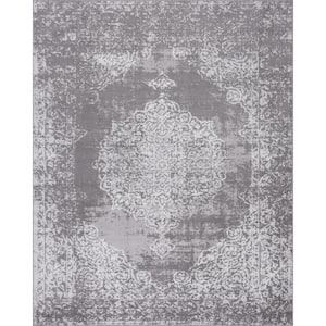 Nexus Medallion Gray 9 ft. x 12 ft. Indoor Area Rug