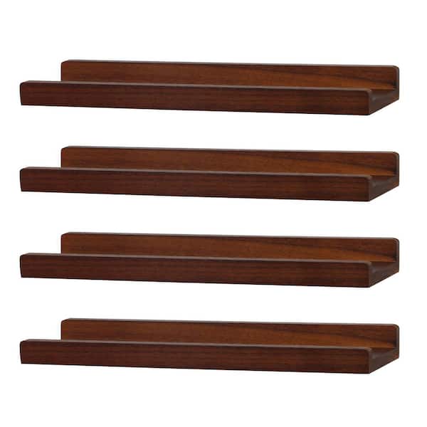 16.85 in. W x 5.12 in. D Dark Walnut Decorative Wall Shelf