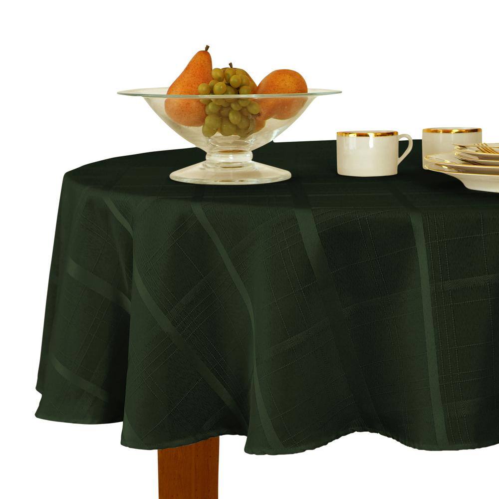 Holly Green 90" Round Polyester Plaid Tablecloth