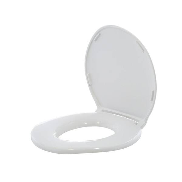 Unbranded Standard Elongated Closed Front Toilet Seat with Cover in White