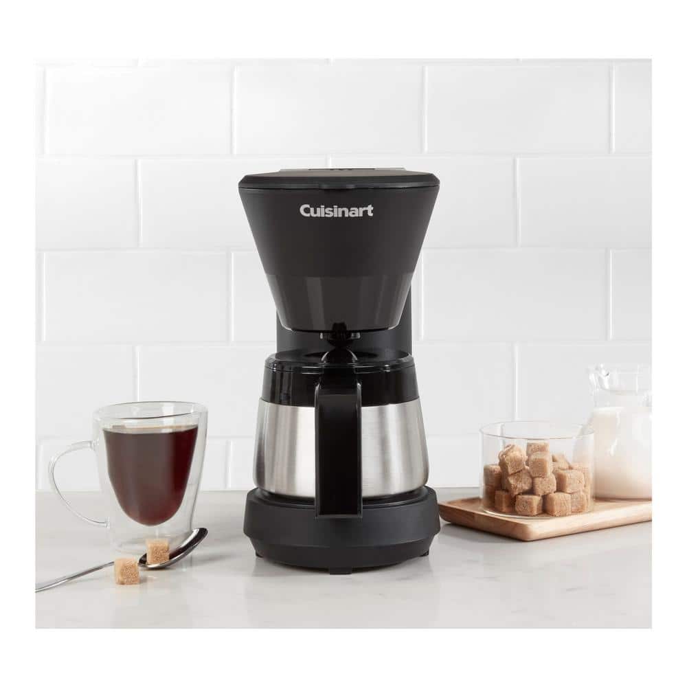 Compact Black and Stainless Steel Programmable Drip Coffee Maker