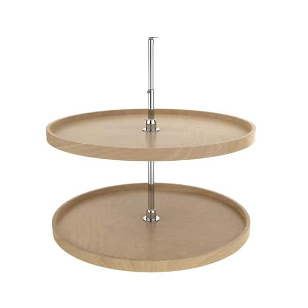 Rev-A-Shelf 35 in. H x 32 in. W x 32 in. D Wood 2-Shelf Full Circle Lazy Susan Set