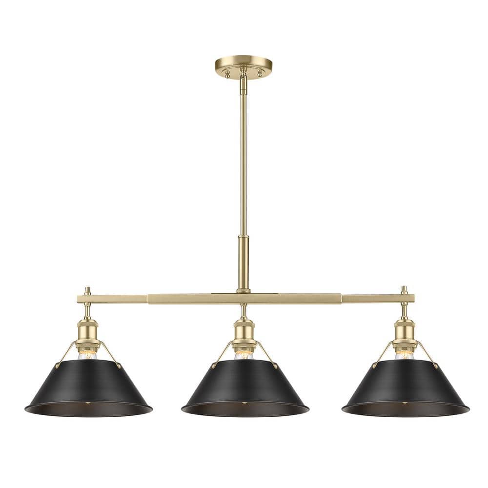 Orwell 100-Watt 3-Light Brushed Champagne Bronze and Matte Black Linear Pendant Light price history on PriceWatchPro