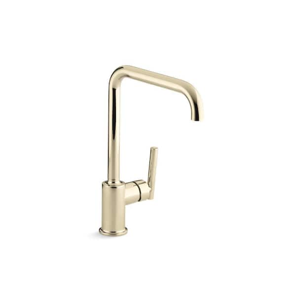 KOHLER Purist Single-Handle Standard Kitchen Faucet in Vibrant French Gold