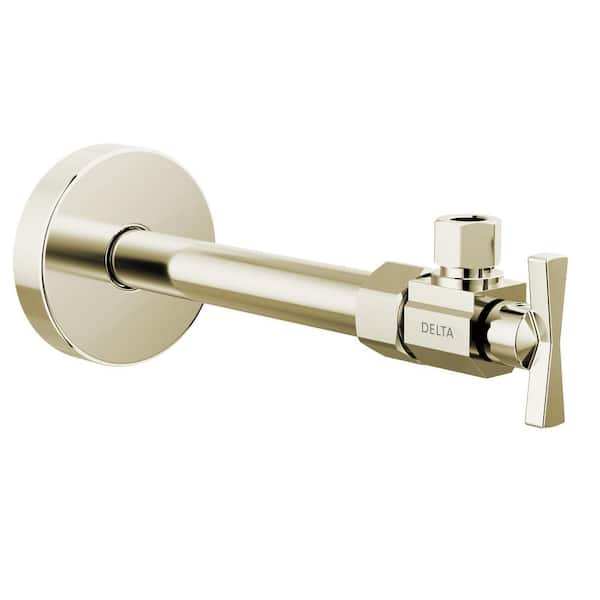 1/2 in. x 7.56 in. L Polished Nickel Brass Angled Supply Stop Valve