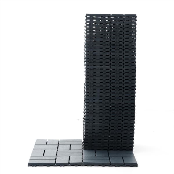 Tidoin Outdoor 1 ft. x 1 ft. Composite Deck Tile in Gray (44 Per Box)