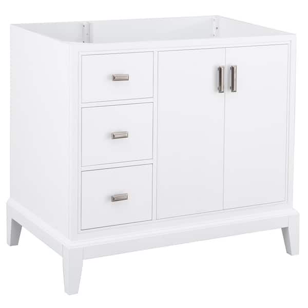Home Decorators Collection Shaelyn 37.25 in. W x 22 in. D x 34 in. H Bath Vanity Cabinet without Top in White