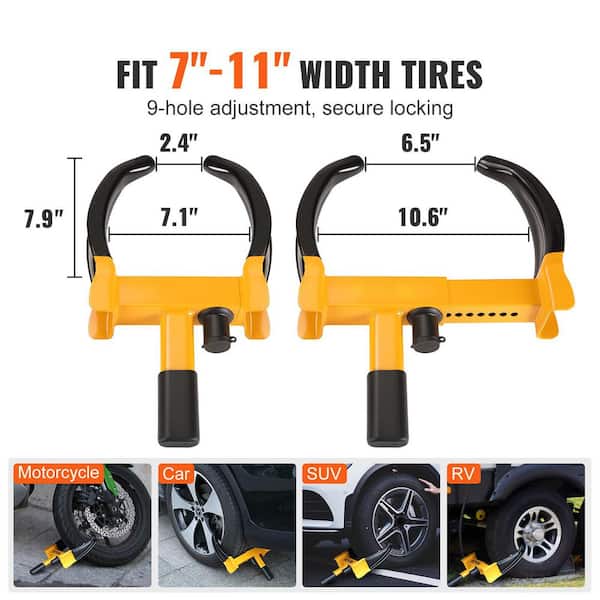 Wheel Lock, 2 Packs Universal Wheel Clamp Lock, Adjustable Anti Theft Trailer Lock Wheel Clamp, Heavy-duty Steel Tire