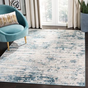 Vogue Cream/Teal 4 ft. x 6 ft. Abstract Area Rug